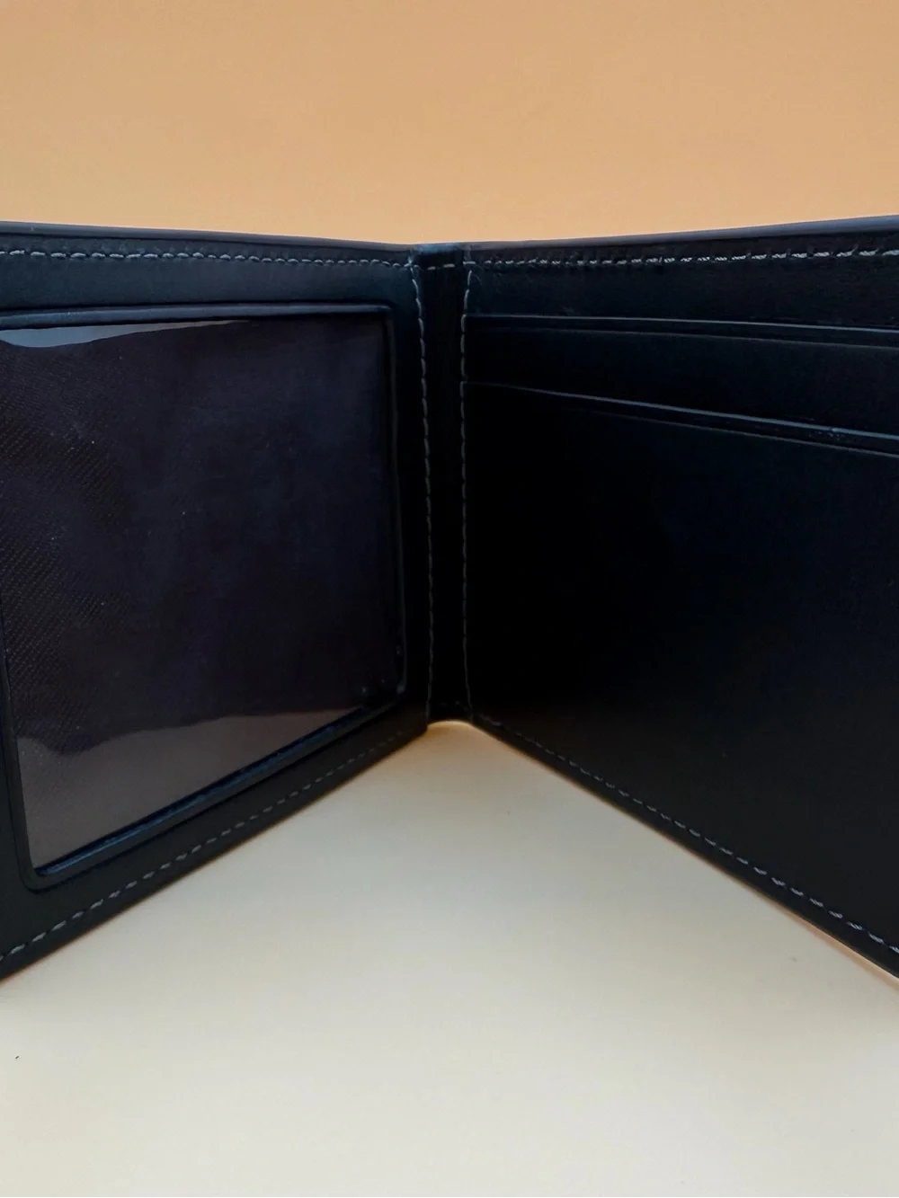Coach Black Star-Embossed Leather Bifold with Removable ID/Card case